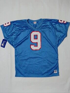 Men's Vintage Wilson Houston Oilers #9 Steve McNair Baby Blue Jersey Size XL-NWT